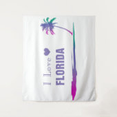 私はフロリダパープルカラフルを愛する タペストリー (正面)