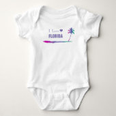 私はフロリダパープルカラフルを愛する ベビーボディスーツ (正面)