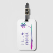 私はフロリダパープルカラフルを愛する ラゲッジタグ (正面縦)