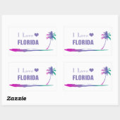 私はフロリダパープルカラフルを愛する 長方形シール (シート)