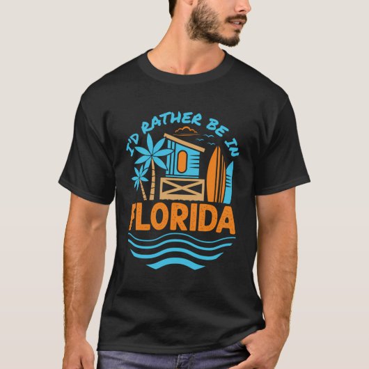 私はフロリダ休暇のお土産ビーチSにむしろ居たい Tシャツ (正面)