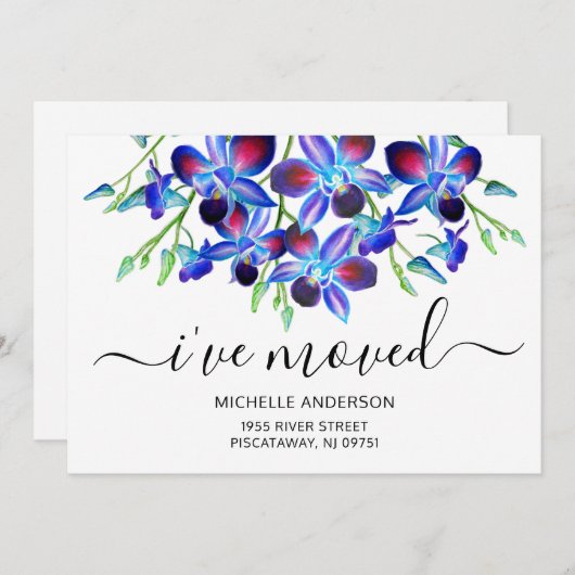 私はフローラダスティブルーランの名前ニューホームを移動した 案内状 (正面/裏面)