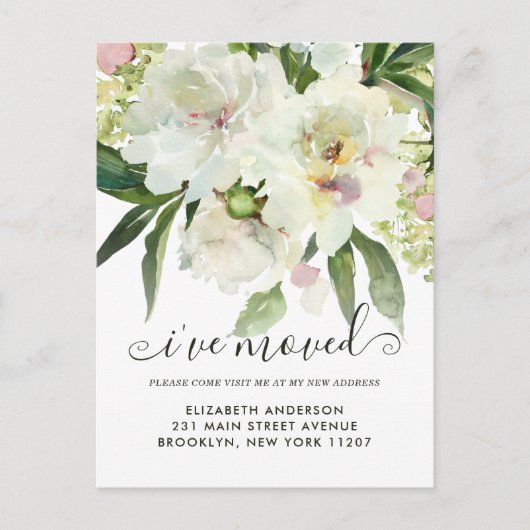 私はフローラ植物牡丹エレガント移動を移動 案内ポストカード (正面)