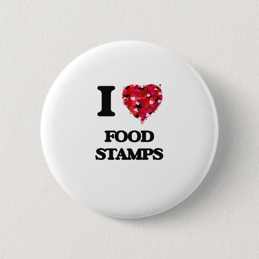 私はフードスタンプを愛します 缶バッジ (正面)