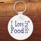 私はフードトラックのブロックが大好き キーホルダー (正面)