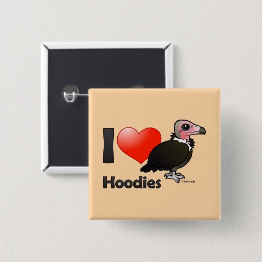 私はフード付きスウェットシャツを愛します 缶バッジ (正面&裏面)