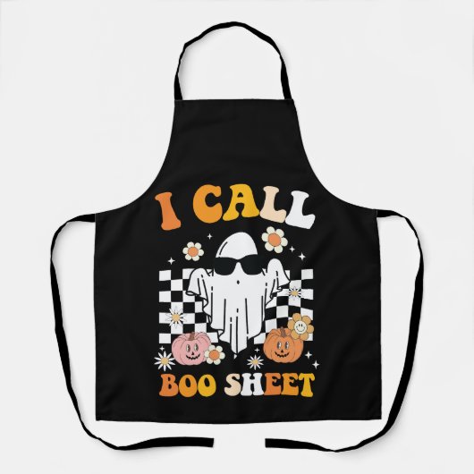 私はブシートハロウィンレトロ幽霊 エプロン (正面)