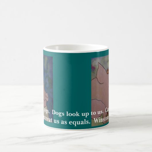 私はブタが好きです。 ウィンストン・チャーチルの引用文-マグ コーヒーマグカップ (中央)