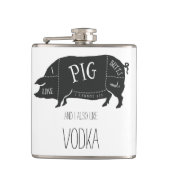 私はブタのお尻およびウォッカを好みます フラスク (正面)