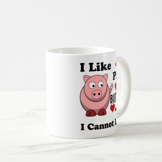 私はブタのお尻のおもしろいなポークお尻のローストを好みます コーヒーマグカップ (正面右)