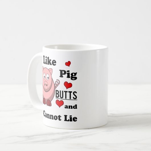 私はブタのお尻のおもしろいなポークお尻のローストを好みます コーヒーマグカップ (正面左)