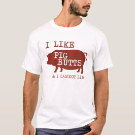 私はブタのお尻のTシャツを好みます Tシャツ