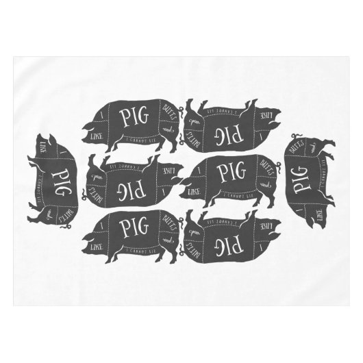 私はブタのお尻を好み、あることができません テーブルクロス (正面(横))