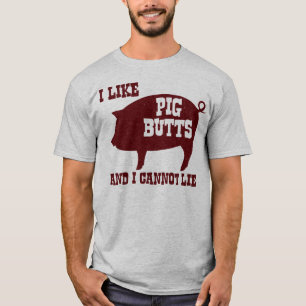私はブタのお尻を好み、ベーコンBBQのあることができません Tシャツ