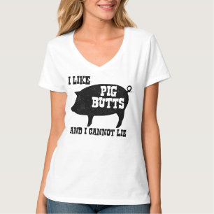 私はブタのお尻を好み、ベーコンBBQのあることができません Tシャツ