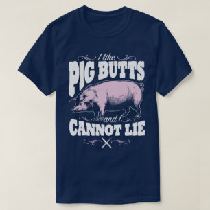 私はブタのお尻BBQのスローガンのユーモアのおもしろTシャツを好みます Tシャツ
