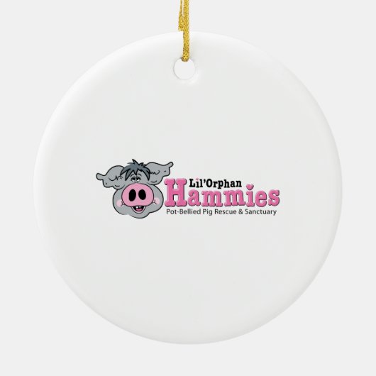 私はブタの休日のオーナメントを愛します セラミックオーナメント (裏面)