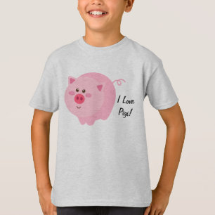 私はブタの子供のTシャツを愛します Tシャツ