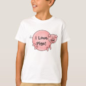 私はブタの子供のTシャツを愛します Tシャツ (正面)