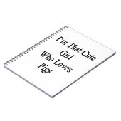 私はブタを愛するそのかわいい女の子です ノートブック (左側)