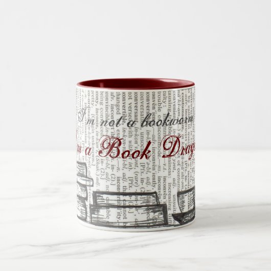 私はブックドラゴンだ ツートーンマグカップ (中央)