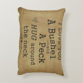 私はブッシェルおよびコツコツつつく音の枕愛します アクセントクッション (裏面(縦))