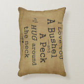 私はブッシェルおよびコツコツつつく音の枕愛します アクセントクッション (正面(垂直))