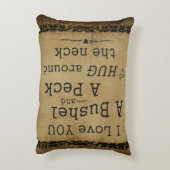 私はブッシェルおよびコツコツつつく音の枕愛します アクセントクッション (裏面(縦))