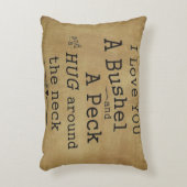 私はブッシェルおよびコツコツつつく音の枕愛します アクセントクッション (正面(垂直))