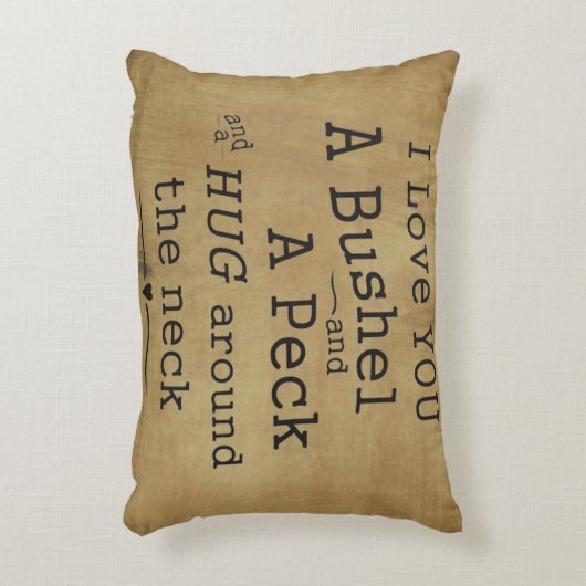 私はブッシェルおよびコツコツつつく音の枕愛します アクセントクッション (正面(垂直))