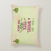 私はブッシェルおよびコツコツつつく音の枕愛します アクセントクッション (裏面(縦))