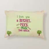 私はブッシェルおよびコツコツつつく音の枕愛します アクセントクッション (裏面)