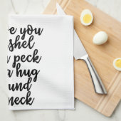 私はブッシェルおよびコツコツつつく音タオル愛します キッチンタオル (四つ折り)