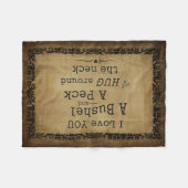 "私はブッシェルおよびコツコツつつく音"のフリースブランケット愛します フリースブランケット (正面(横))