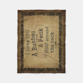 "私はブッシェルおよびコツコツつつく音"のフリースブランケット愛します フリースブランケット (正面)