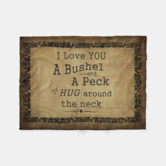 "私はブッシェルおよびコツコツつつく音"のフリースブランケット愛します フリースブランケット