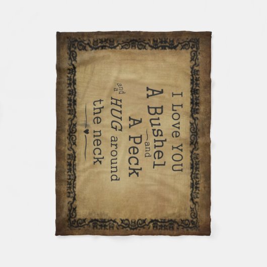 "私はブッシェルおよびコツコツつつく音"のフリースブランケット愛します フリースブランケット (正面)