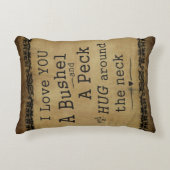 "私はブッシェルおよびコツコツつつく音"の装飾用クッション愛します アクセントクッション (正面)