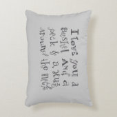 "私はブッシェルおよびコツコツつつく音"の装飾用クッション愛します アクセントクッション (正面(垂直))