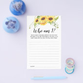 私はブライダルシャワーひまわりゲームカード チラシ (シングル)