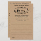 私はブライダルシャワー英語の素朴スペインのなゲーム (正面/裏面)