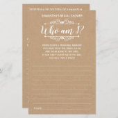 私はブライダルシャワー英語の素朴スペインのなゲーム (正面/裏面)