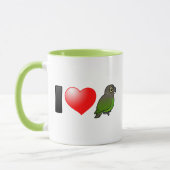 私はブラウン頭のオウムを愛します マグカップ (左)