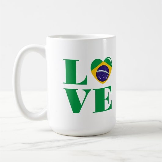 私はブラジルが大好きだ コーヒーマグカップ (左)