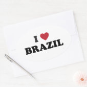 私はブラジルが大好き 楕円形シール (封筒)