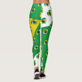 私はブラジルのおもしろいなブラジルの旗色を愛します レギンス (裏面)