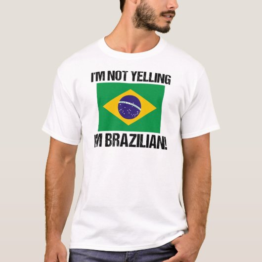 私はブラジルの国旗ブラジルだ Tシャツ (正面)
