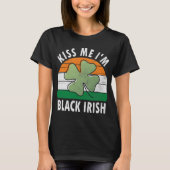 私はブラックアイリッシュシャツのSaint patricks dayおもしろいGIF Tシャツ (正面)