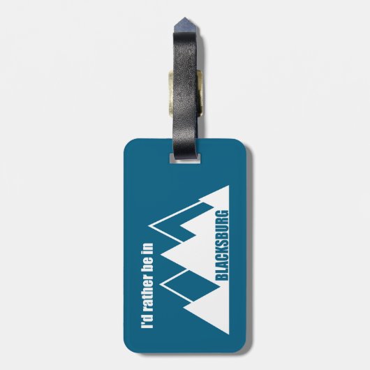 私はブラックスバーグ・バージニア・マウンテンにいるほうがいい ラゲッジタグ (裏面縦)