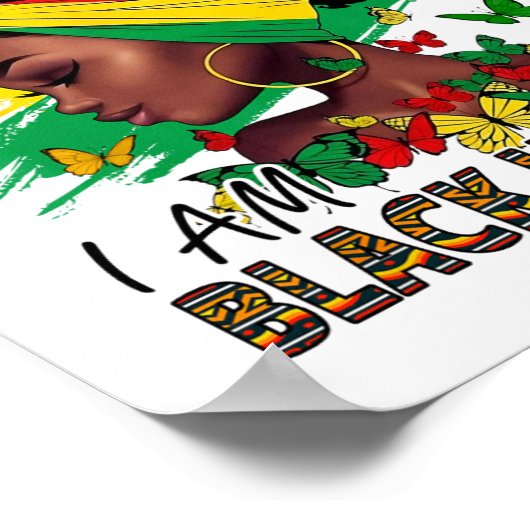 私はブラック・ヒストリー・ブラック・クイーンでBhm Afro W ポスター (角)